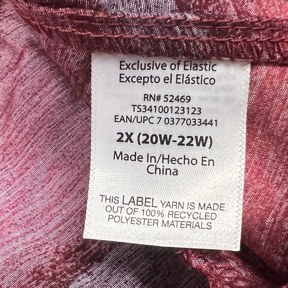 Terra & Sky Maxi Dress Womens 2x (20-22w) Maroon Peasant Tiered Long Sleeve Nwt — image 7 of 8